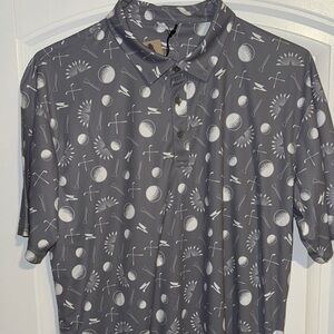 Swannies Gray Graphic Men's Polo Shirt size L